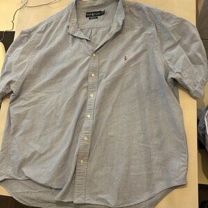 Ralph Lauren Mens Short Sleeve Chambray Button Down Shirt, 3XL
